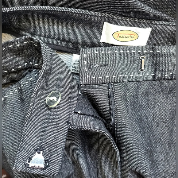 Talbots Vintage Classic Wide Leg Black Heathered‎ Cotton Blend Stretch Pants 10 - Picture 4 of 5